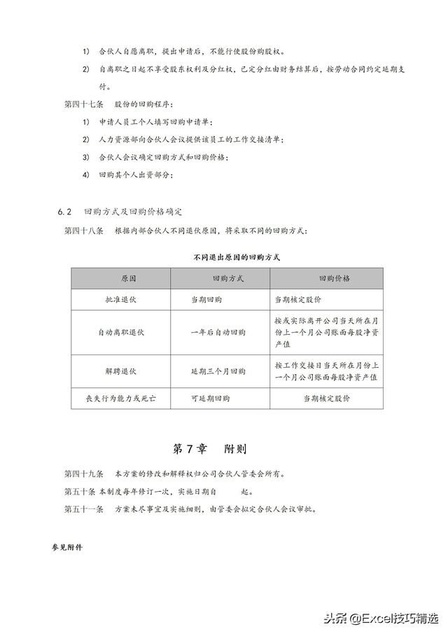 14页Word版：内部合伙人制度参考及股权激励方案，拿走直接用！