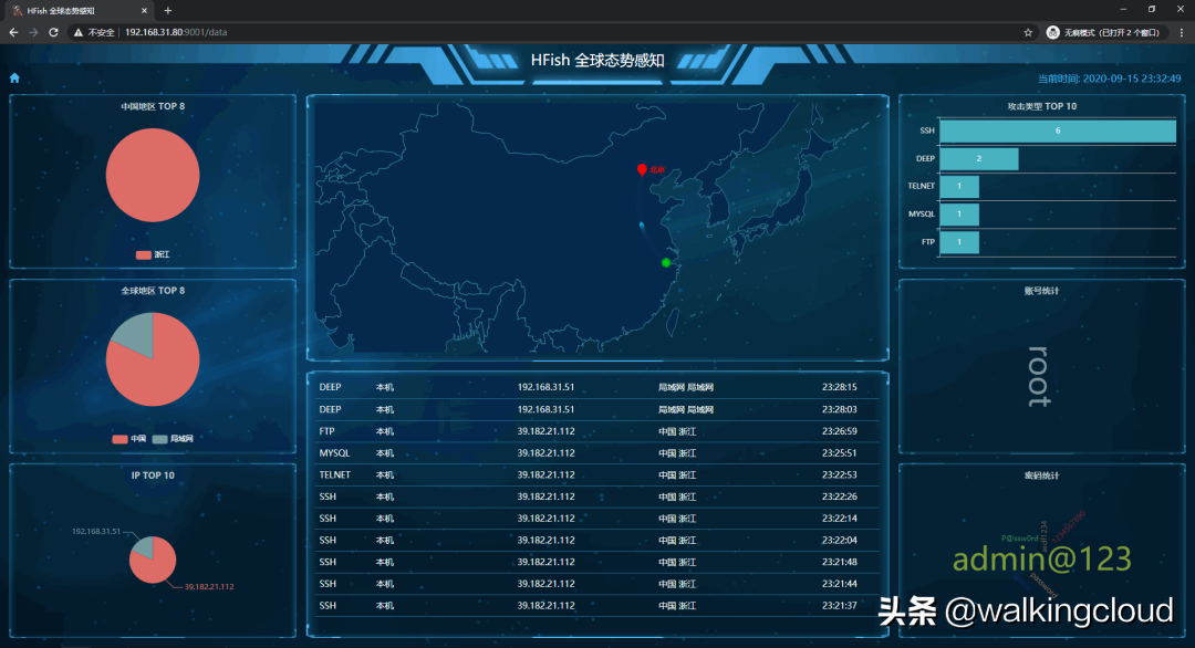 CentOS7下搭建并体验HFish开源蜜罐系统